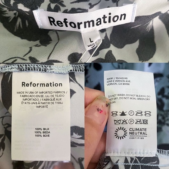 Reformation Dress Parma Silk Floral Lightweight Wedding Maxi Beatriz Large NWT - Picture 6 of 7